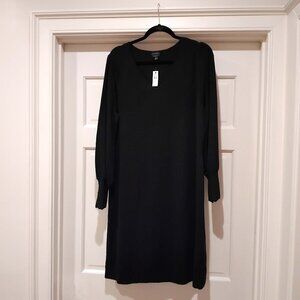 Talbots Black Merino Wool V-Neck Sweater Dress-- NWT , Size XL